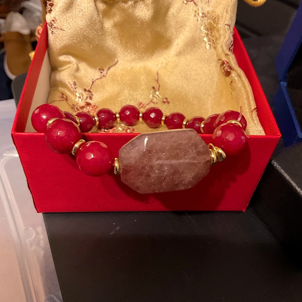 Barse Genuine Stone Vibrant Stone 𝚂𝚝𝚛𝚎𝚝𝚌𝚑  Bracelet #BJBR